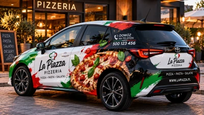 Całościowe oklejenie samochodu osobowego dla pizzerii