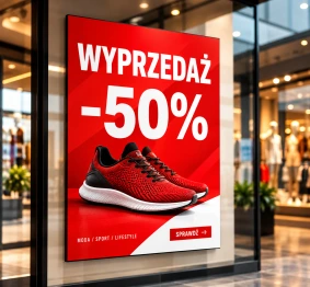 Plakat reklamowy promujący ofertę specjalną