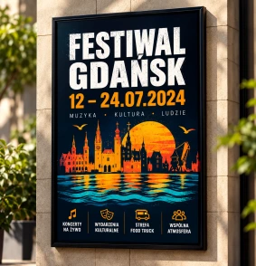 Plakat reklamujący festiwal w Gdańsku
