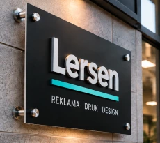 Szyld reklamowy wykonany z dibondu
